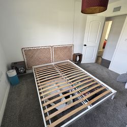 VEVELSTAD and TOLKNING bed frame and headboard