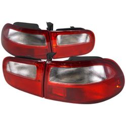 1(contact info removed) Honda Civic 3DR Hatchback Tail Lights (Chrome Housing/Red Clear Lens)