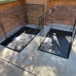 Brand New 48"x31"x33 Xxl'xxxl Dog Crate 2 Door 6 Locks Foldable Animal Cage With Tray Portable Kennel
