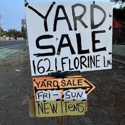 YARD SALE 1621 FLORINE LANE MODESTO 6/13 - 6/15 7am - 8pm 