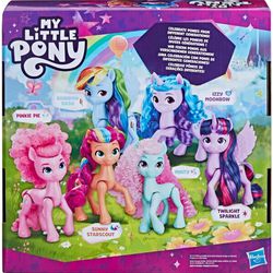 My Little Pony Dolls Rainbow Celebration, 6 Pony Figure Set, 5.5-Inch Dolls, Toys for Girls and Boys, Unicorn Toys