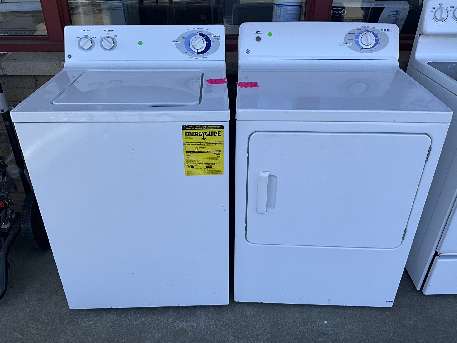 USED GE WASHER AND DRYER SET