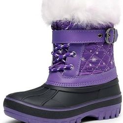 NEW SZ 4 DREAM PAIRS Girl Kid Insulated Winter Snow Boots Waterproof Outdoor Warm Cozy Anti-Slip Mid Calf Faux Fur Lining Shoes Big Kids