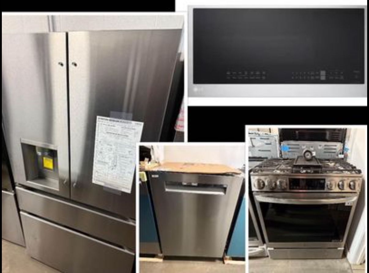 🚨 New SET LG - Refrigerator, Gas stove, Dishwasher, Microwave