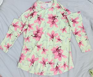 5Fin green & pink floral long sleeve