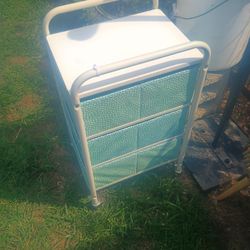 Metal Rolling Cart With 3 Drawers Small 