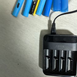 E Fest Multi  Digital Smart Charger With 6 Good Batteries