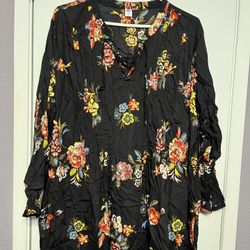 Old Navy Black Floral XXL