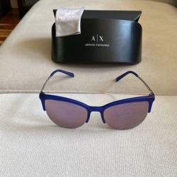 Armani Exchange AX 4083S Mirror Matte Blue  Frame Sunglasses With Case And Wipe