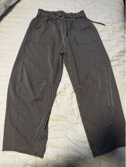 Black & White Striped Wide Leg Pants – Women’s (large)