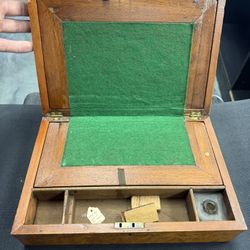 Antique Victorian Writing Slope Lap Desk – 19th Century Travel Writing Box w/ Inkwell & Storage