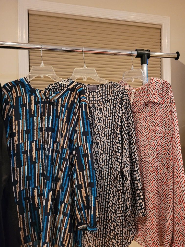 3 Colorful Tops (Button Downs And Tunic)