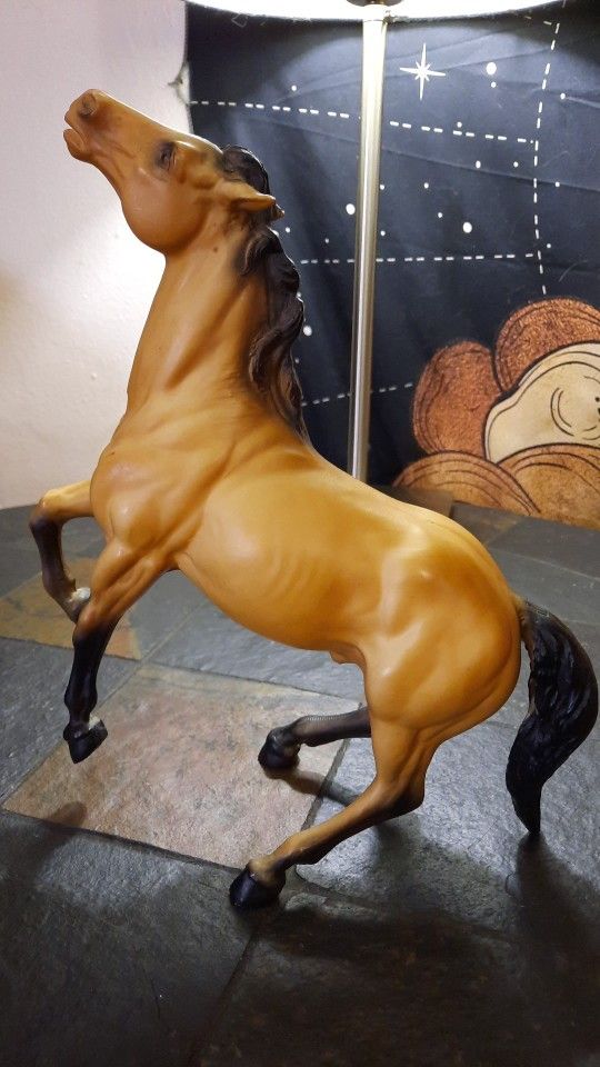 Vintage 1960s Breyer Horse #87 Diablo Buckskin Semi Rearing Mustang 10.5"