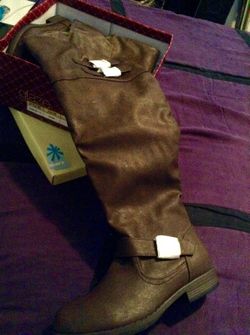 Brown over the knee boots