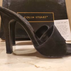 Colin Stuart Leather Women Sandals Size 5 Heels 4"
