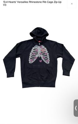 Versailles RhineStone Ribcage Zip Up
