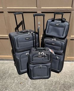 NEW Luggage Set of 4, Carry On Suitcase, Expandable Luggage W/ Rolling Wheels, Gray !