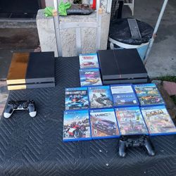 Gold PS4 is Hackable 9.0 500GB $200! The other updated PS4 1000GB. $180 no games. Or $375 with 10 Games. Trade & Cash welcome