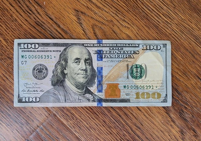 2013 One Hundred Dollars Star Banknote #00606391☆