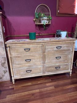 Pier 1 Bradding Natural Stonewash 6 Drawer Dresser
