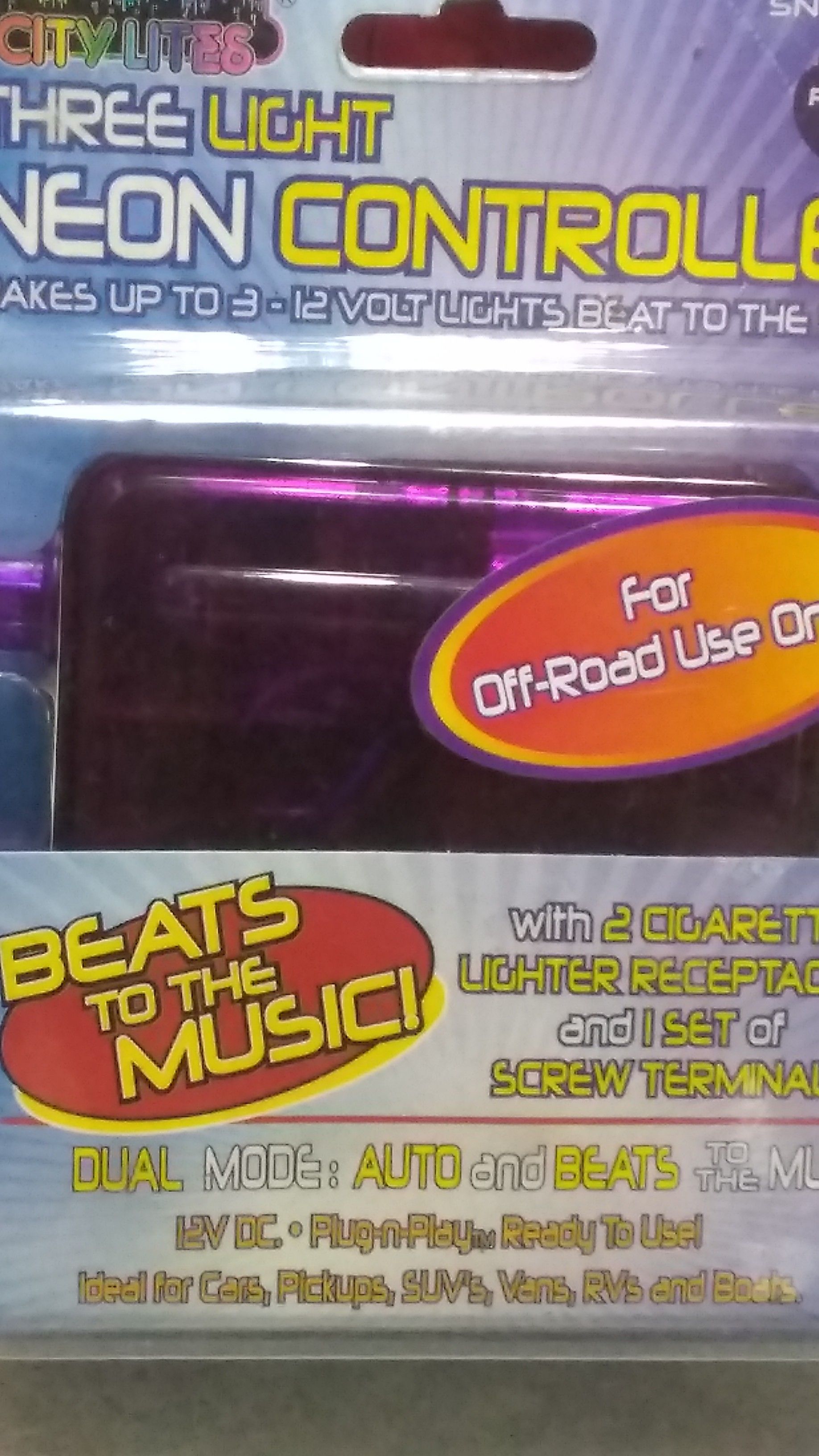 Three neon light controller beats to the music