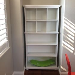 White Cabinet Bookcase 62.5 inch Hx 32 9/16 inch W x 12 1/2 in D