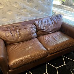 FREE! Brown Leather Sofa