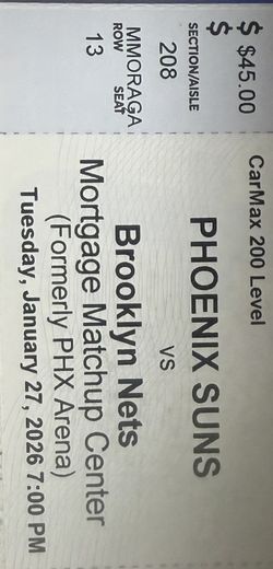 Phoenix Suns Vs Nets Game