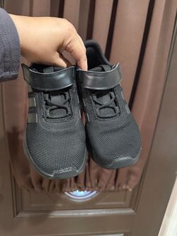 Boy Black Adidas Sneakers with Velcro Strap