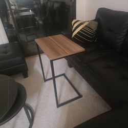 26" H x 22" W x 14" D Light Brown  C-Shaped End Table