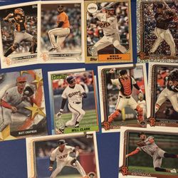 Hey Giants Fans! A Lot of 10 Topps Series 1 Trading Cards. Brand New!