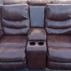 Real Leather Dual  Recliner/ Sleeper.