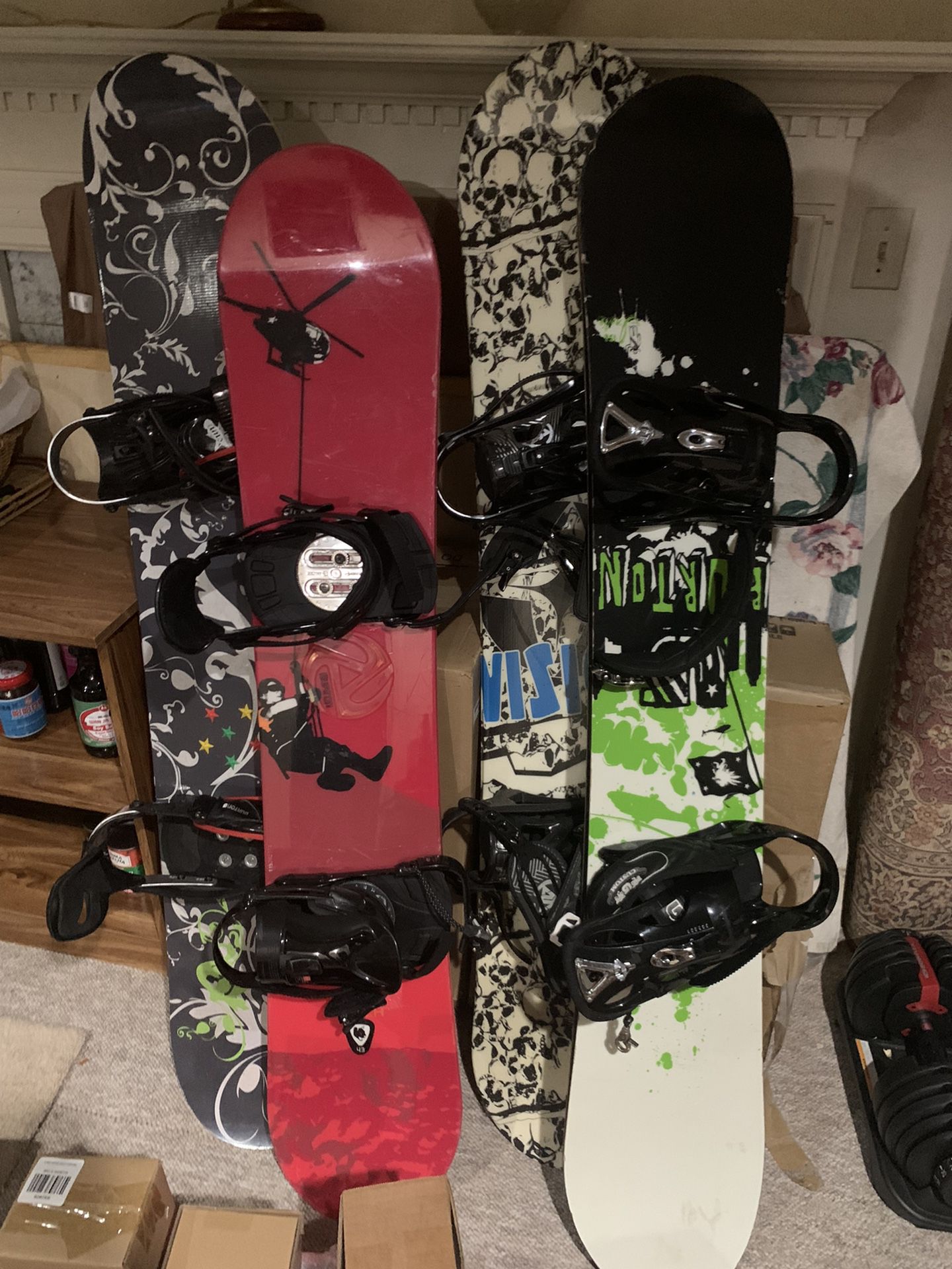 4x Snowboards Burton & Boots TRADE OR SALE 