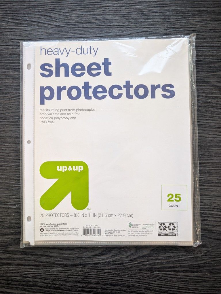 Sheet Protectors - Binders - School Supplies - New - 25 Pack