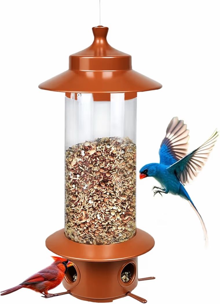Wild Bird Feeder Hanging for Garden, Large Seed Capacity 4.8LB, Squirrel Proof