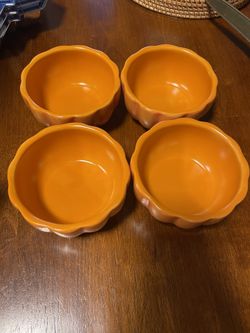 Pumpkin Orange Bakeware Cupcake Ceramic Thanks Giving Easter 