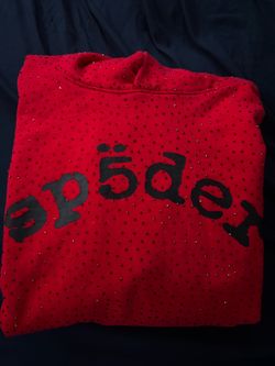 rhinestone spider hoodie size L