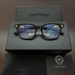 Chrome Heart Glasses Black And Gold Unisex 