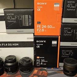 Sony Full Frame Lenses: Sony, Sigma, Samyang, Voigtlander, Minolta, PolarPro