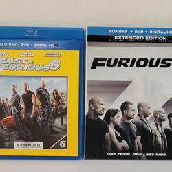 (2) Fast & Furious 6 & 7 Blu-Ray/DVD/Digital HD Extended Edition W/Slipcover
Description
Fast & Furious 6-
Vin Diesel, Paul Walker, Dwayne Johnson and