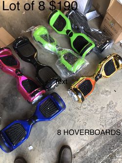 Lot of 8 Hoverboards . NON FUNCTIONAL . NO CHARGERS . All 8 for 195.