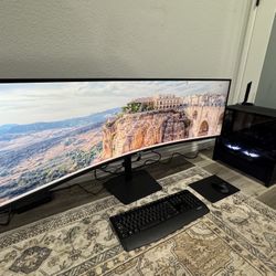 Top Tier Gaming PC With 49” Monitor - 9800X3D With 9070 GPU