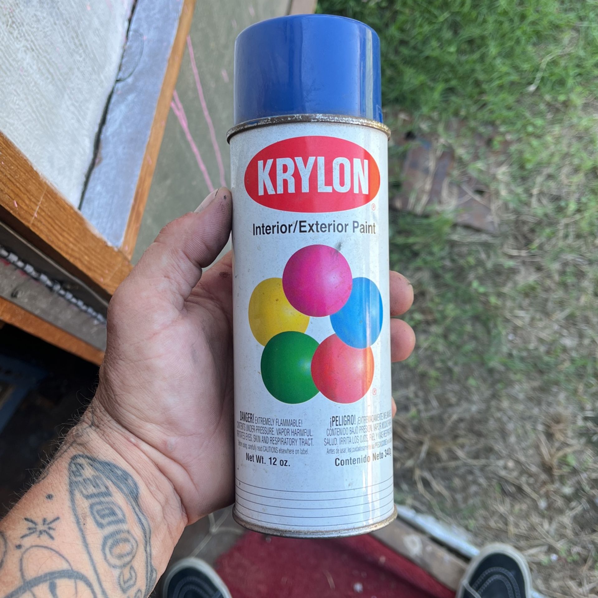 Vintage Krylon Spray Paint Rattle Can True Blue