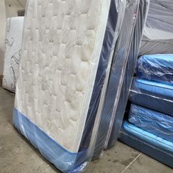 NEW QUEEN PILLOW TOP MATTRESS AND BOX SPRING -- Also Available In All Sizes.