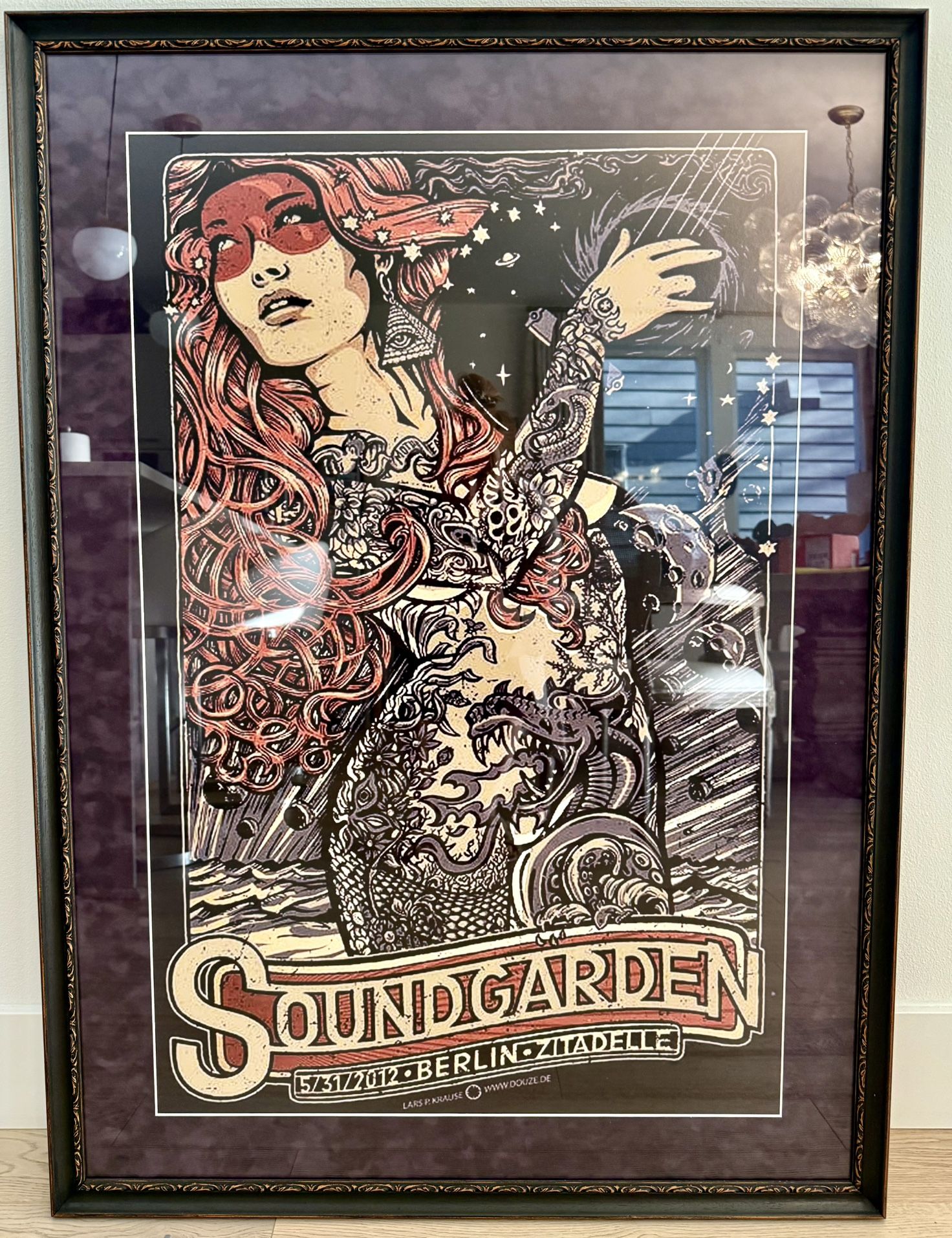 Framed Vintage Soundgarden Concert Poster - Berlin 2012