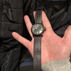 Filson Field Watch Great Condition Black With Leather Band