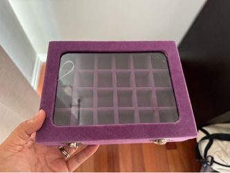 Purple Velvet 24-Grid Jewelry Display Box