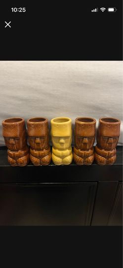 Tiki Ceramic Shot Glasses (Set Of 5)