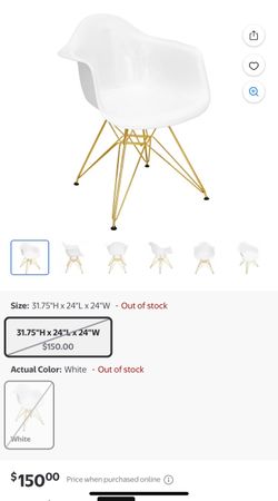 neo flair accent chair white and gold