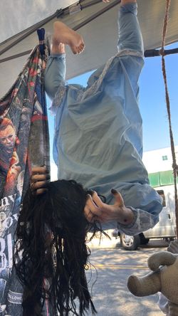 Halloween animatronic . Hanging exorcist.